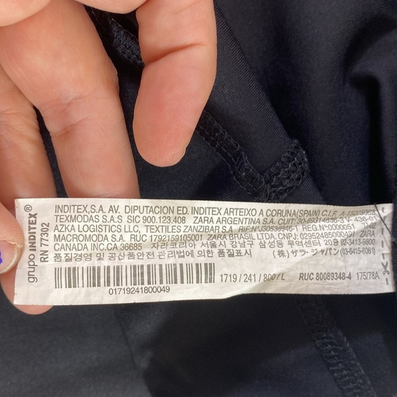 Zara Ponte Zip Front Leggings Women Size Large Black Slim Skinny Stretchy Active - Picture 9 of 11